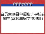 自贡富顺县单招集训学校在哪里(富顺单招学校地址)