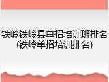 铁岭铁岭县单招培训班排名(铁岭单招培训排名)