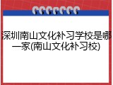 深圳南山文化补习学校是哪一家(南山文化补习校)