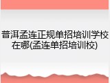 普洱孟连正规单招培训学校在哪(孟连单招培训校)