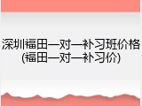 深圳福田一对一补习班价格(福田一对一补习价)