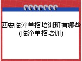 西安临潼单招培训班有哪些(临潼单招培训)