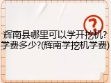 辉南县哪里可以学开挖机?学费多少?(辉南学挖机学费)