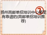 扬州高邮单招培训中心哪里有靠谱的(高邮单招培训推荐)