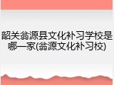韶关翁源县文化补习学校是哪一家(翁源文化补习校)