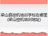 梁山县挖机培训学校在哪里(梁山挖机培训地址)