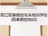 阳江阳春数控车床培训学校(阳春数控培训)