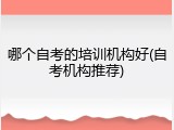 哪个自考的培训机构好(自考机构推荐)