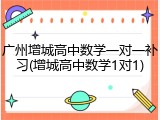 广州增城高中数学一对一补习(增城高中数学1对1)