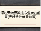 河池天峨县数控专业就业前景(天峨数控就业前景)