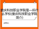 重庆科技职业学院是一所什么学校(重庆科技职业学院简介)