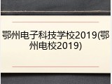 鄂州电子科技学校2019(鄂州电校2019)
