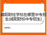 咸阳财经学校在哪里中专招生(咸阳财校中专招生)