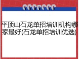 平顶山石龙单招培训机构哪家最好(石龙单招培训优选)