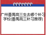 广州番禺高三生去哪个补习学校(番禺高三补习推荐)