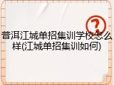 普洱江城单招集训学校怎么样(江城单招集训如何)
