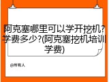 阿克塞哪里可以学开挖机?学费多少?(阿克塞挖机培训学费)
