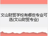 文山财贸学校有哪些专业可选(文山财贸专业)