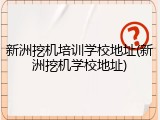新洲挖机培训学校地址(新洲挖机学校地址)