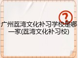 广州荔湾文化补习学校是哪一家(荔湾文化补习校)
