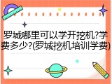 罗城哪里可以学开挖机?学费多少?(罗城挖机培训学费)