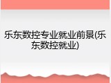 乐东数控专业就业前景(乐东数控就业)