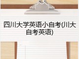 四川大学英语小自考(川大自考英语)