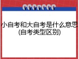 小自考和大自考是什么意思(自考类型区别)