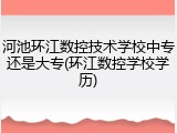 河池环江数控技术学校中专还是大专(环江数控学校学历)