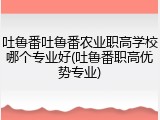 吐鲁番吐鲁番农业职高学校哪个专业好(吐鲁番职高优势专业)