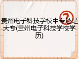 贵州电子科技学校中专还是大专(贵州电子科技学校学历)