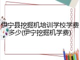 伊宁县挖掘机培训学校学费多少(伊宁挖掘机学费)
