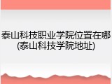 泰山科技职业学院位置在哪(泰山科技学院地址)