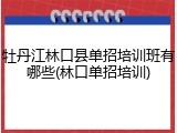 牡丹江林口县单招培训班有哪些(林口单招培训)