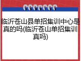 临沂苍山县单招集训中心是真的吗(临沂苍山单招集训真吗)