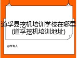道孚县挖机培训学校在哪里(道孚挖机培训地址)
