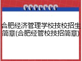 合肥经济管理学校技校招生简章(合肥经管校技招简章)