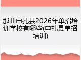 那曲申扎县2026年单招培训学校有哪些(申扎县单招培训)