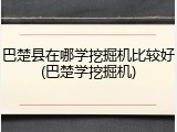 巴楚县在哪学挖掘机比较好(巴楚学挖掘机)