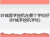 叶城县学挖机在哪个学校好(叶城学挖机学校)