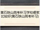黄石铁山高考补习学校哪家比较好(黄石铁山高考补习)