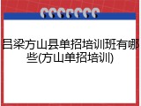 吕梁方山县单招培训班有哪些(方山单招培训)