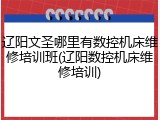 辽阳文圣哪里有数控机床维修培训班(辽阳数控机床维修培训)