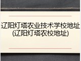 辽阳灯塔农业技术学校地址(辽阳灯塔农校地址)