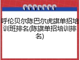 呼伦贝尔陈巴尔虎旗单招培训班排名(陈旗单招培训排名)