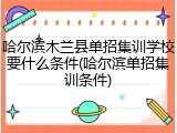 哈尔滨木兰县单招集训学校要什么条件(哈尔滨单招集训条件)