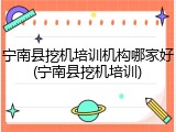 宁南县挖机培训机构哪家好(宁南县挖机培训)