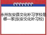 永州东安县文化补习学校是哪一家(东安文化补习校)