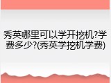 秀英哪里可以学开挖机?学费多少?(秀英学挖机学费)