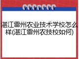 湛江雷州农业技术学校怎么样(湛江雷州农技校如何)